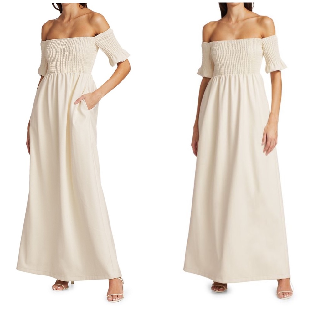 Staud Mae Off The Shoulder Vegan Leather Dress